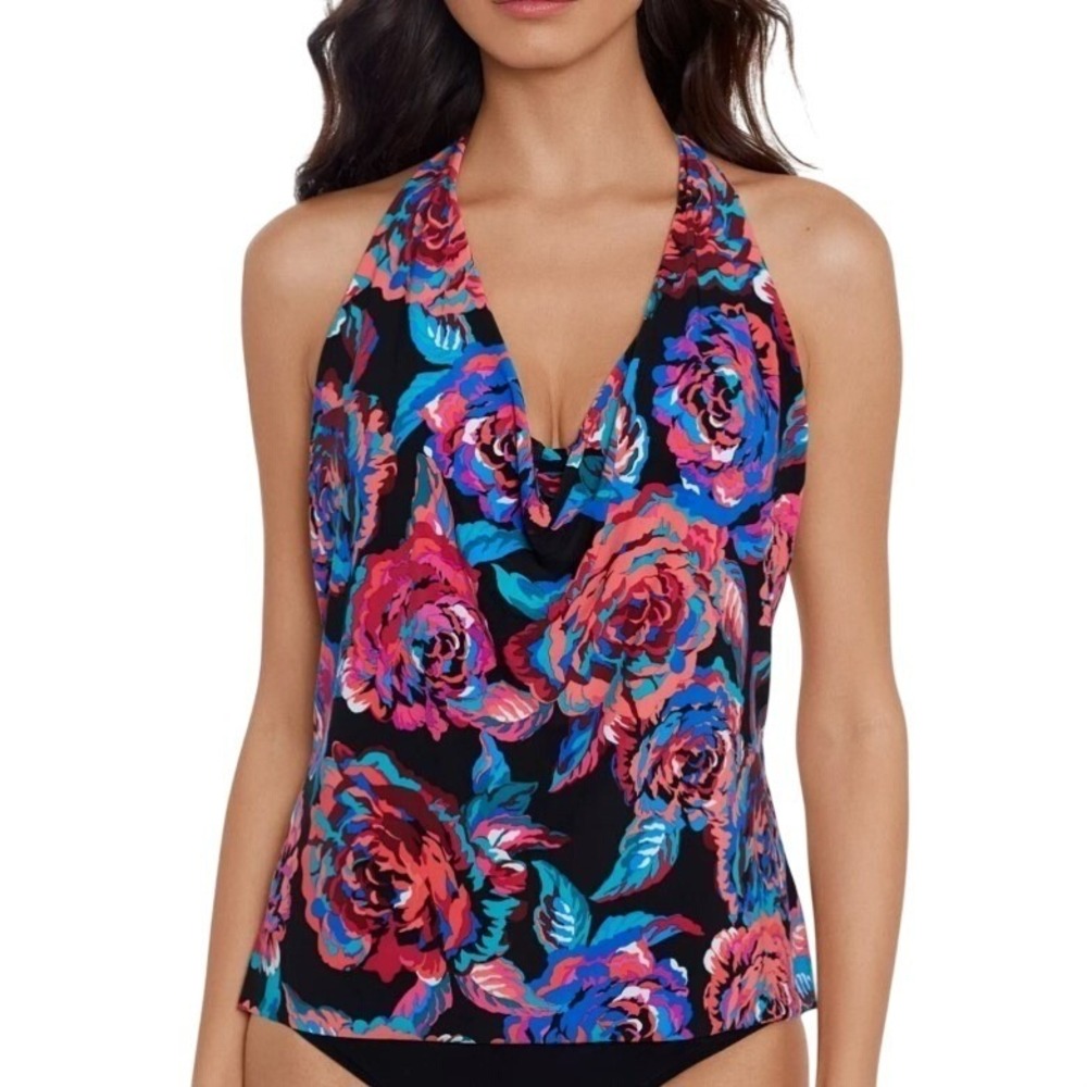 Magicsuit Womens 10 Sonic Booms Sophie Tankini Rose Floral Print Slimming Swim